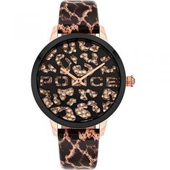 Police Reloj Mujer Analogico Cuarzo con Correa de Cuero PL16028MSRB.02