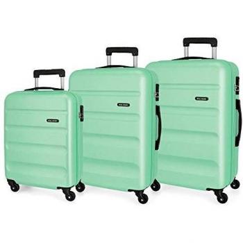 ROLL ROAD Flex, Juego De Maletas Rígidas 55 65 75cm Adultos Unisex, Turquesa, 75 Cms