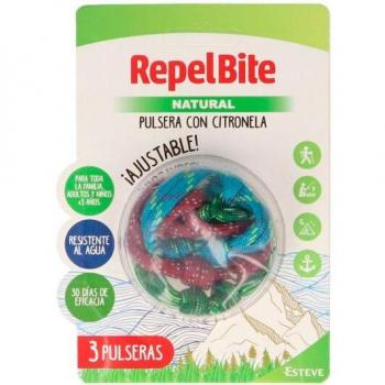 RepelBite Pulsera Natural de Citronela 3 Unidades