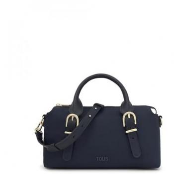 Bolso Tous Bowling M Buckles Soft Azul Marino Elegante