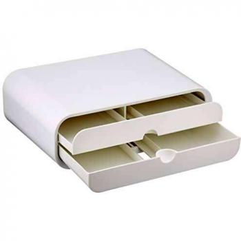 Supporto per Monitor con Due Cassetti di DeLock, Bianca