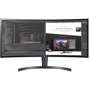 LG 34WL75C Monitor 34 QuadHD UltraWide Curvo 21:9 LED IPS HDR, 3440x1440, 1 Miliardo di Colori, HDMI 2.0 (HDCP 2.2), Display Port 1.4, Uscita Audio, Altezza Regolabile, Flicker Safe, Nero