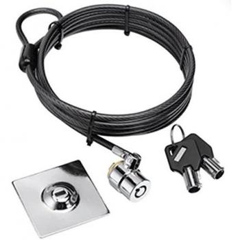 Hamlet Tablet Lock Cavo di Sicurezza in Acciaio con Chiave e Piastra Adesiva 3M per Tablet PC, Monitor e MacBook