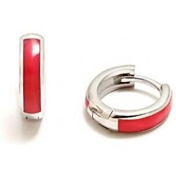 Pendientes Agatha Ruiz de la Prada colección CRIOLLAS HOOP plata Ley 925m 12 mm. rojo esmaltados