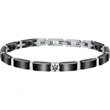 Maserati Pulsera Hombre, Colección JEWELS, en Acero, cerámica, PVD negro