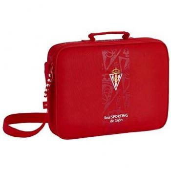 Cartera Escolar Real Sporting de Gijón Rojo [38 x 28 x 6 cm]