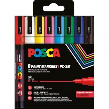 Set de 8 Rotuladores Posca PC-3M Color Básico