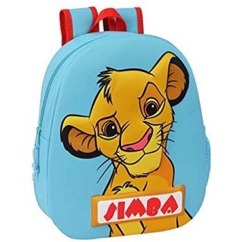 Safta Mochila Diseño 3D Adaptable a Carro de El Rey León, 270x100x320 mm, Azul Claro/Rojo