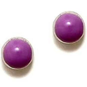 Pendientes Agatha Ruiz de la Prada colección DIP plata Ley 925m 4 mm. redondos esmaltados morado