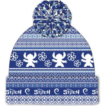 Gorro Stitch Fair Isle Pom Beanie Azul Marino Elegante