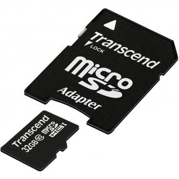 Transcend TS32GUSDHC10E MicroSDHC da 32 GB con adattatore, classe 10