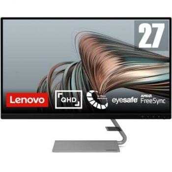 Lenovo Q27q-1L Monitor Gaming 27 2K QHD con EyeSafe e Design elegante (2560x1440, IPS, 4ms, 75Hz, HDMI+DP, FreeSync, Base in Metallo con Speaker Integrati), Inclinazione regolabile