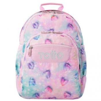 Mochila Totto Rayol Glitter Shiny Heart 19.6L