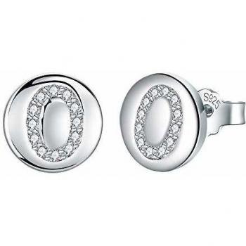 Pendientes Letra Inicial O Plata de Ley 925 Hipoalergénicos con Circonita Cúbica