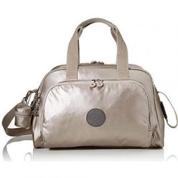 Kipling CAMAMA Bolso bandolera, 44 cm, 22 litros, Plateado (Brillo Metálico)