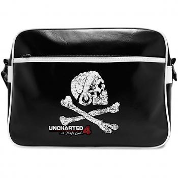 Last level Uncharted-Messenger Bag-Skull-Vinyle Bolso, Adultos Unisex, Negro (Negro), Talla Única