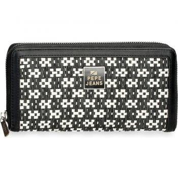 Cartera Pepe Jeans para mujer Lana con cremallera negra -19,5x10x2cm
