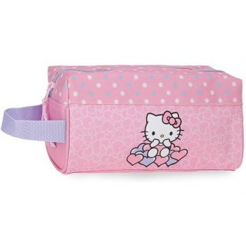 Estuche Hello Kitty Corazones y Puntos 3×22×7 cm