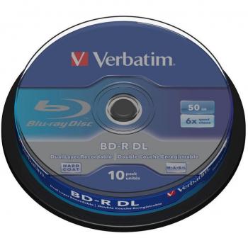 Verbatim BD-R Blu Ray Disc 50 GB, 6X, Dual Layer Recordable, Confezione da 10 (TG. 10 Pack Spindle)