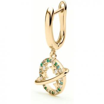 Pendiente aro Saturn de Ear Candy en plata bañado en oro amarillo 18k