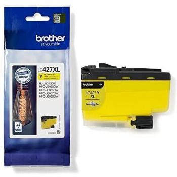 Brother LC427XLY Cartuccia Inkjet Originale, fino a 5000 pagine, per Stampanti MFCJ5955DW / MFCJ6955DW / HLJ6010DW, Giallo