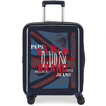 Pepe Jeans Chad Maleta de Cabina Azul 40x55x20 cms Rígida ABS Cierre TSA 38.4L 2,9Kgs 4 Ruedas Dobles Equipaje de Mano