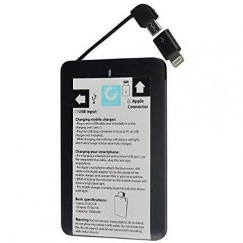 Cargador portátil universal para iPhone y Android con adaptador Lightning – 2600 mAh