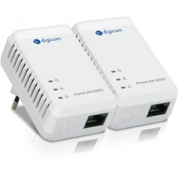 DIGICOM 8E4526 KIT Powerline AV500, 1 Porta Ethernet, Fino a 500Mbps, Plug&Play, Kit con 2 Adattatori