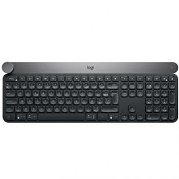 Logitech Craft Advanced keyboard with creative input dial keyboard RF without wire + Bluetooth AZERTY Belgian Black, Grey