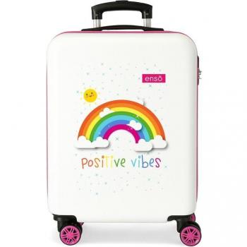 Enso para niños. Maleta Arcoiris rígida Blanco, Rosa -38x55x20cm
