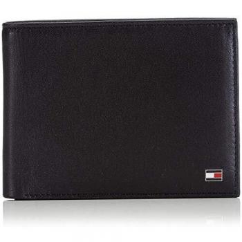 Tommy Hilfiger Billetera Hombre Eton Cc And Coin Pocket de Cuero, Negro (Black), Onesize