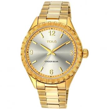 Reloj Tous 200350960 Tender Bear acero IP dorado esfera plateada