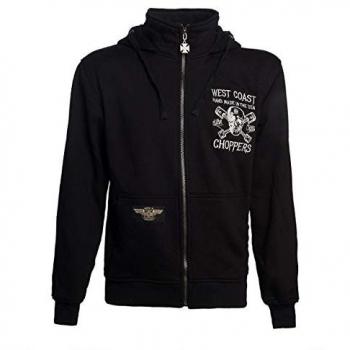 Felpa Nera High Speed con Zip West Coast Choppers