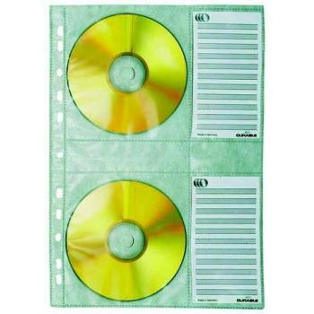 Durable CD-Hülle DIN A4, per 4 CDs/DVDs, trasparente, 5 pezzi