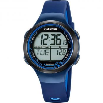 Reloj Calypso Digital Crush K5799/5 Negro Correa De Caucho, Unisex