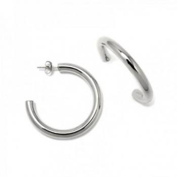 Pendientes Pertegaz Aros Gruesos 40mm Plateados con Cierre a Presión