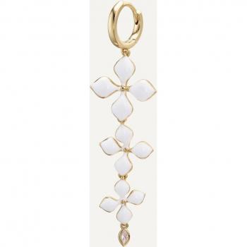 Pendiente aro White Lotus de Earcandy Jewelry en Plata 925 con baño de oro 18k