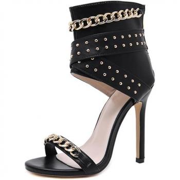 Eilyken Sandalias Gladiadoras Black Metal Remaches