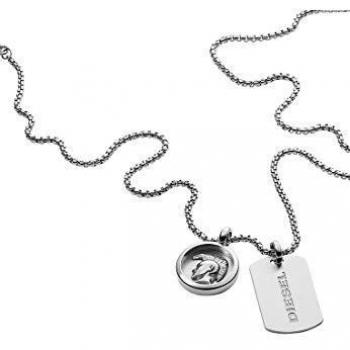 Joyas Diesel Double Pendant DX1209040 – Cadena de cuello masculina