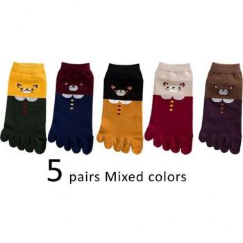 Calcetines Casual de Algodón con Punta de Cinco Dedos