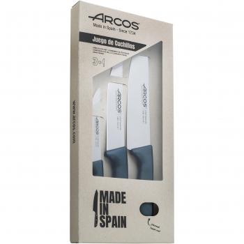 Juego de cuchillos Arcos Niza Azul Metalizado 3 piezas