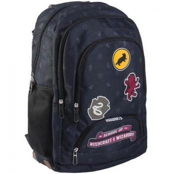 Mochila Escolar Grande 46 cm Harry Potter Hogwarts Blue