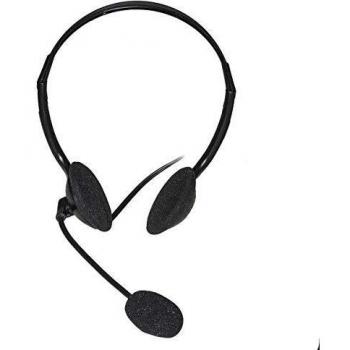 Cuffie sterofoniche USB con microfono orientabile, connettere USB e controllo del volume, nero