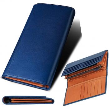 Long Coin Large 21 – Monedero Italiano con Cremallera YKK de Cuero Genuino