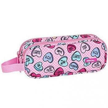 Estuche Safta Sweet Heart Rosa Doble