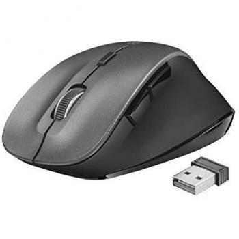 Trust Ravan Mouse Wireless a 6 Pulsanti, con Poggiapollice Ergonomico, Nero