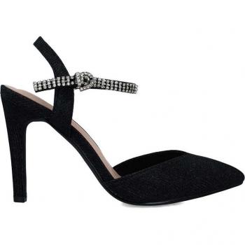 Zapato strass abierto talón negro Menbur