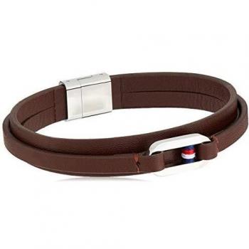 Tommy Hilfiger Pulsera para hombre de acero inoxidable, piel 32000627