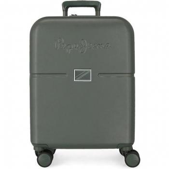 Pepe Jeans. Maleta de cabina Accent expandible rígida verde -40x55x20