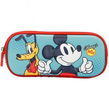 Estuche Portatodo 3D Doble Verde Mickey Mouse Best